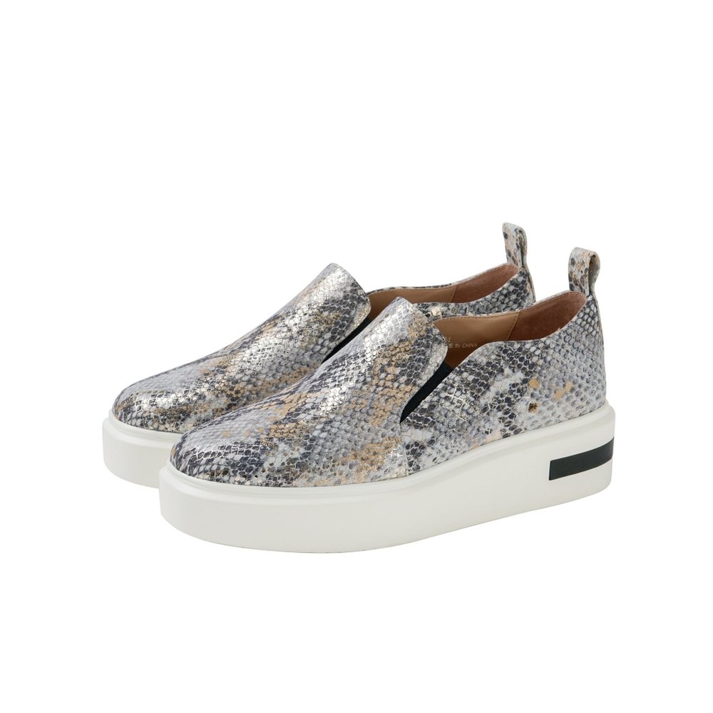 Snakeskin Slip-On Platform Sneakers